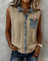 Débardeur Patchwork Denim Mode