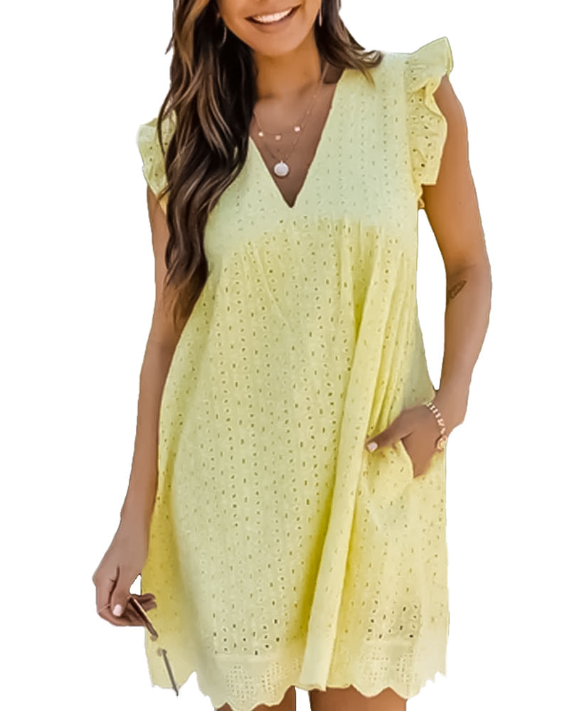 Robe en dentelle au-dessus du genou