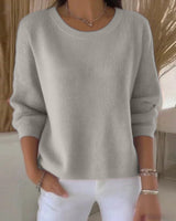Pull Uni Col Rond Épaule Tombante
