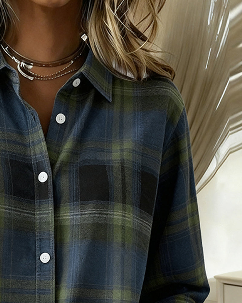 Chemise Avec Motif En Carreaux Et Col Revers