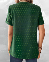 T-shirt avec col en V et bouton