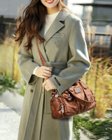 Sac à main messenger en cuir souple vintage