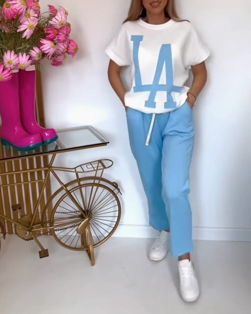 Définir Casual Letter Print Sports