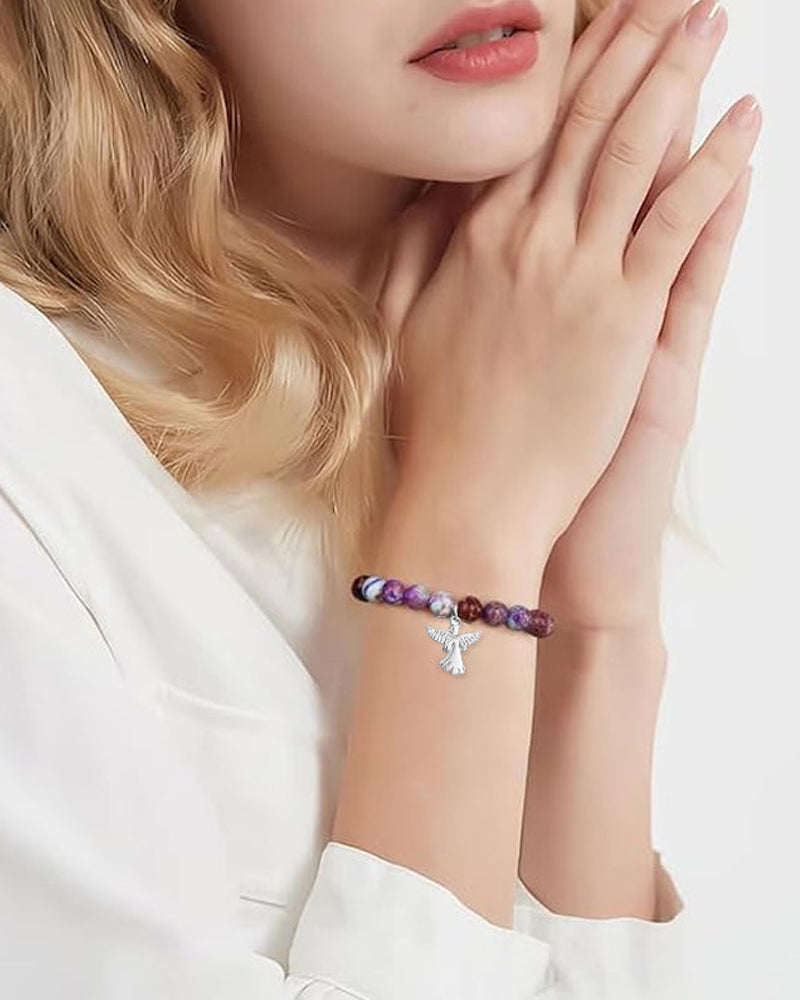 Bracelet de guérison en cristal ailes d&