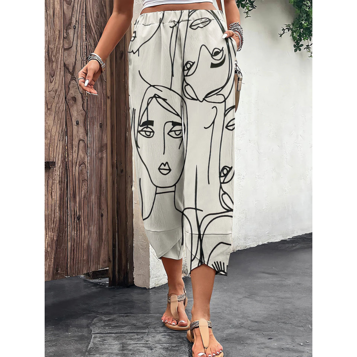 Tabea | Pantalon pour femme à imprimé abstrait