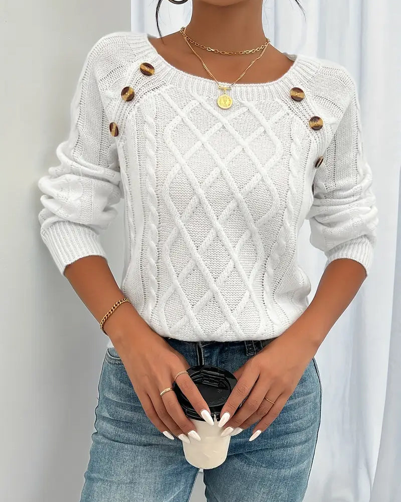 Pull Uni Manches Raglan Boucle Point De Câble