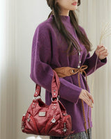 Sac à main messenger en cuir souple vintage