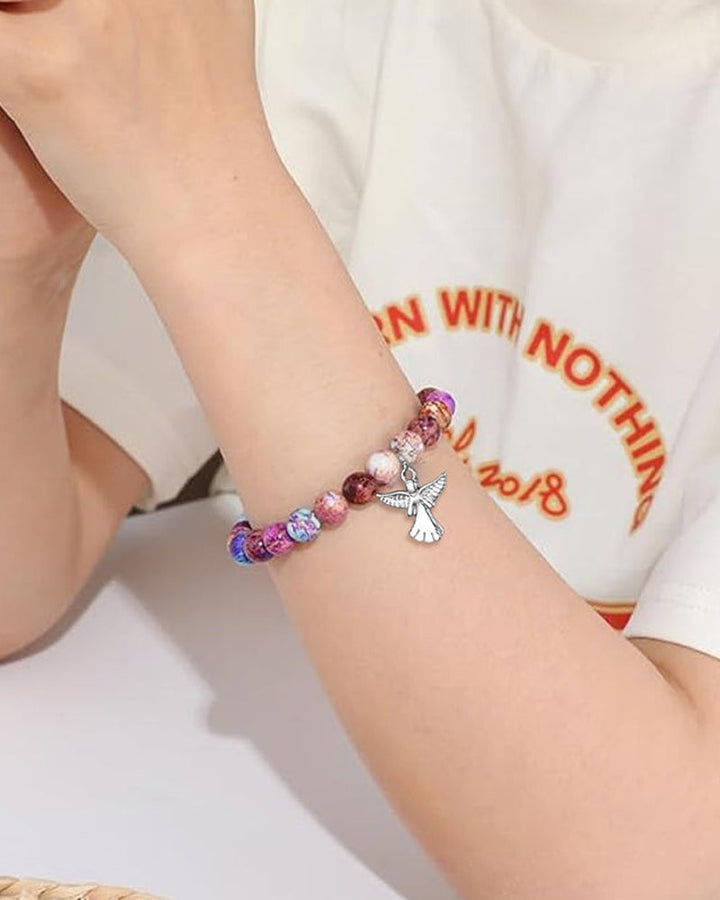 Bracelet de guérison en cristal ailes d&