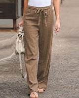 Pantalon à jambes droites et taille élastique
