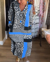 Robe imprimé géométrique léopard