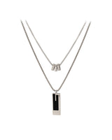 Collier double long en acier titane