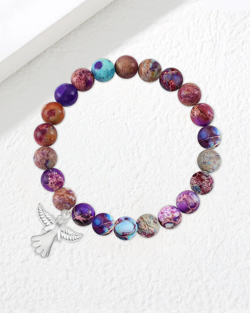 Bracelet de guérison en cristal ailes d&