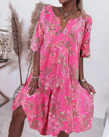 Robe droite à imprimé floral