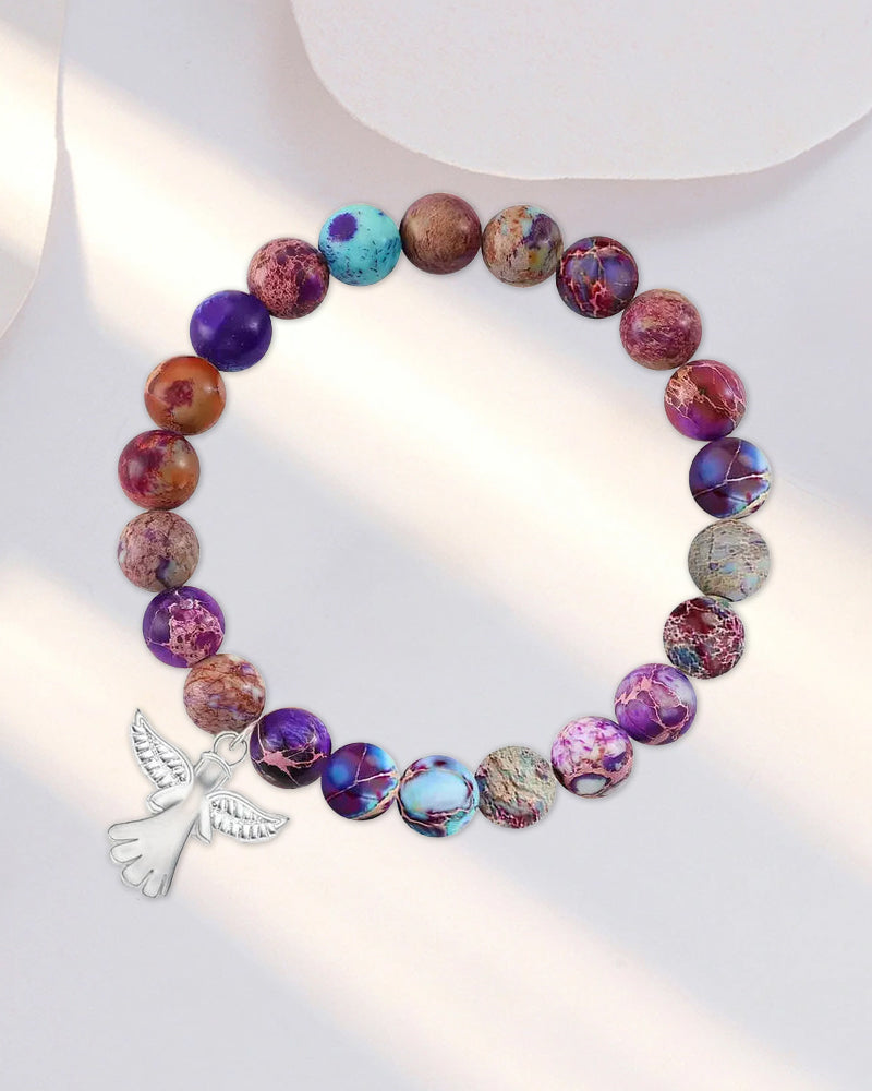 Bracelet de guérison en cristal ailes d&
