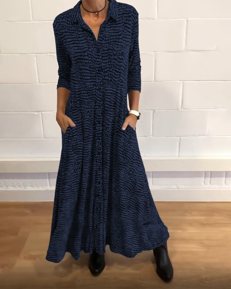 Robe imprimée avec poches à revers