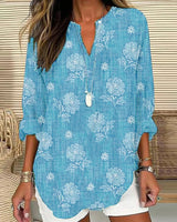Blouse décontractée à imprimé floral
