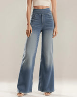 Denim Haute Taille Lavé Loose Baggy Décontracté