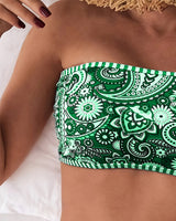 Maillot de bain Deux Pièces Imprimé Style Ethnique
