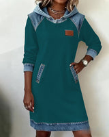 Robe À Capuche Avec Empiècements Contrastés