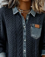 Chemise Manches Longues À Patchwork Jean
