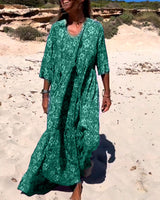 Robe imprimée ample à manches 3/4