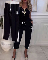 Pantalon décontracté coupe slim avec cordon élastique