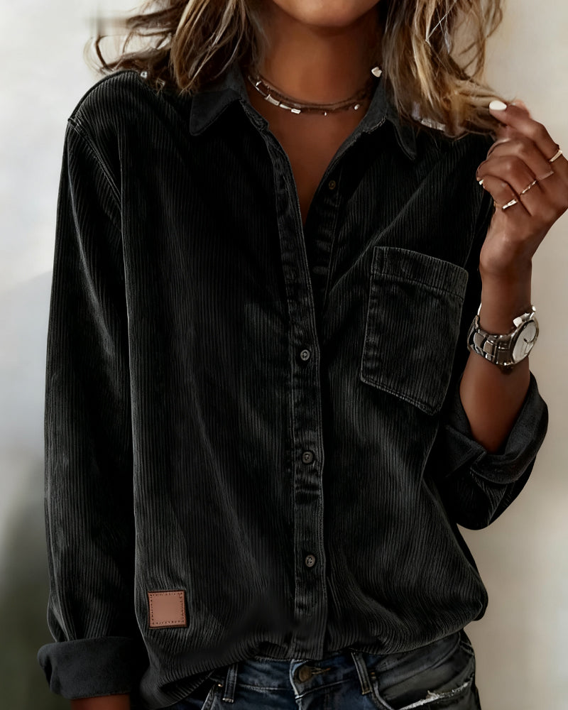 Chemise Tendance Velours Côtelé Revers