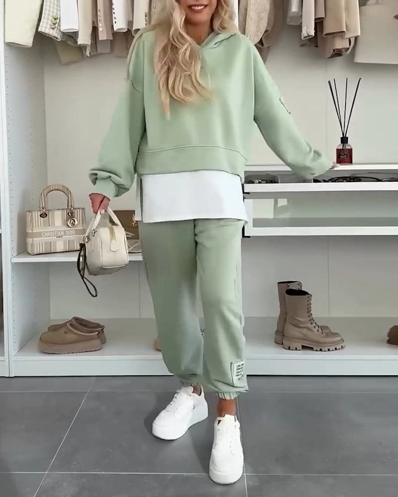 Ensemble Décontracté Sweat à Capuche Et Pantalon