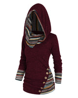 Sweat-shirt à capuche décontracté de couleur contrastée