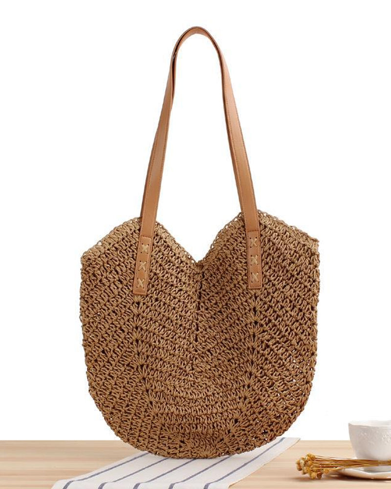 Sac fourre-tout en paille pour femme