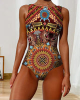 Maillot de Bain Paisley Sans Manches Monopièce