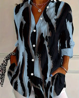 Blouse Col Montant Imprimé Irrégulier
