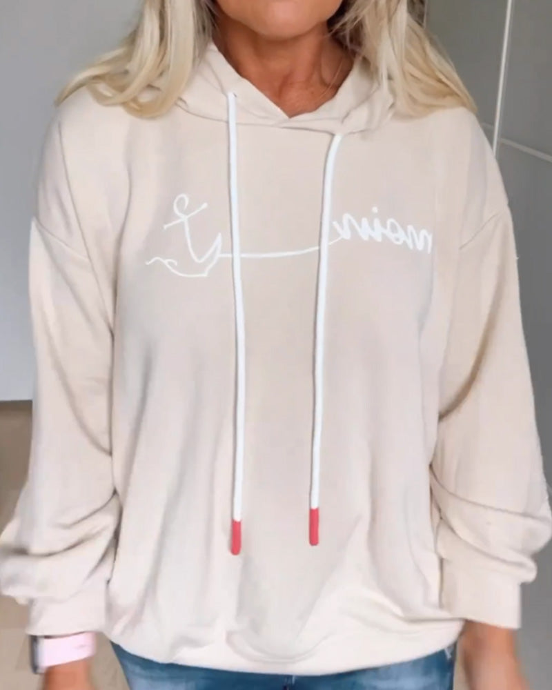 Sweats à capuche amples à imprimé ancre
