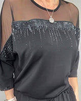 Blouse Maillage Éclaté Loose