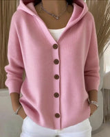 Cardigan Avec Caractéristiques Capuche Et Boutons Devant