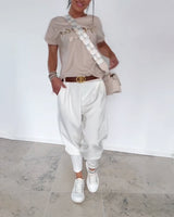 Pantalon Mode Couleur Unie Court