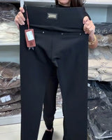 Pantalon Élégant À Cordon Et Taille Élastique