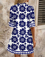 Robe Droite Élégante avec Imprimé Floral