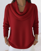 Pull Uni Col en Pile Pullover