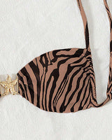 Bikini Imprimé Zèbre Sexy Lacé