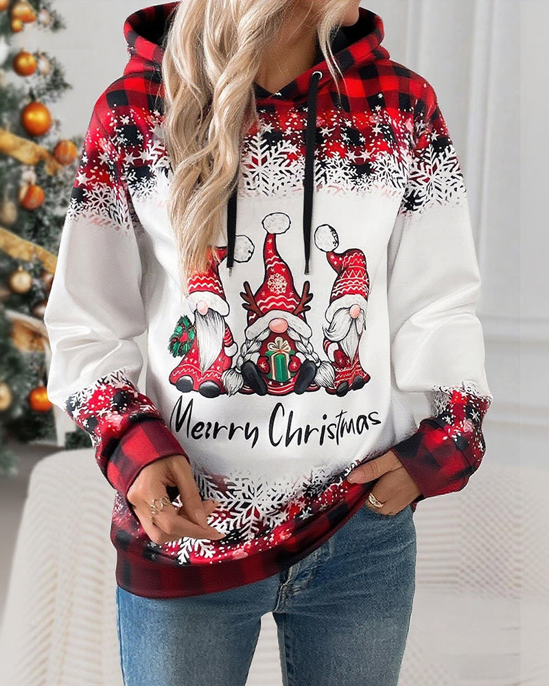 Sweat à capuche imprimé Père Noël