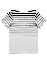 T-Shirt Col Rond Manches Courtes À Rayures