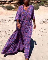 Robe imprimée ample à manches 3/4