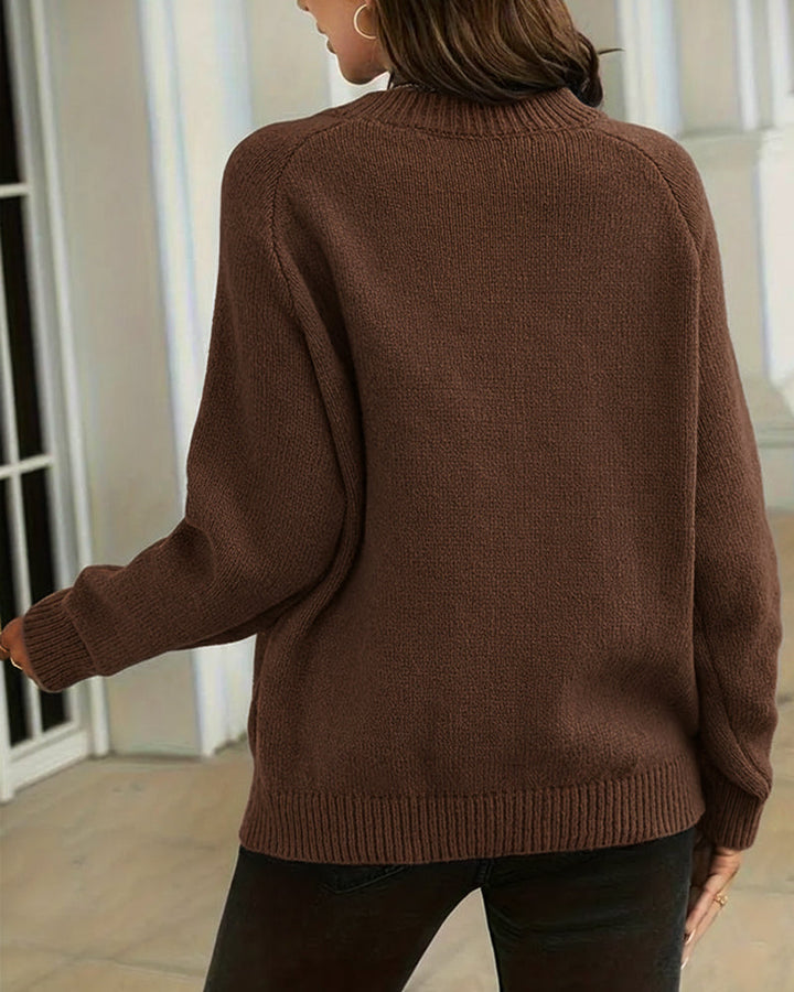 Pull Boutonné À Col Rond