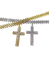 Pendentif croix en diamant étincelant