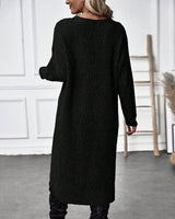 Robe pull de couleur unie à ourlet irrégulier