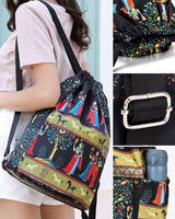 Sac à bandoulière avec cordon de serrage de style ethnique
