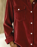 Chemise À Manches Longues À Revers Et Boutonnée
