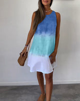 Robe décontractée sans manches bloc de couleur