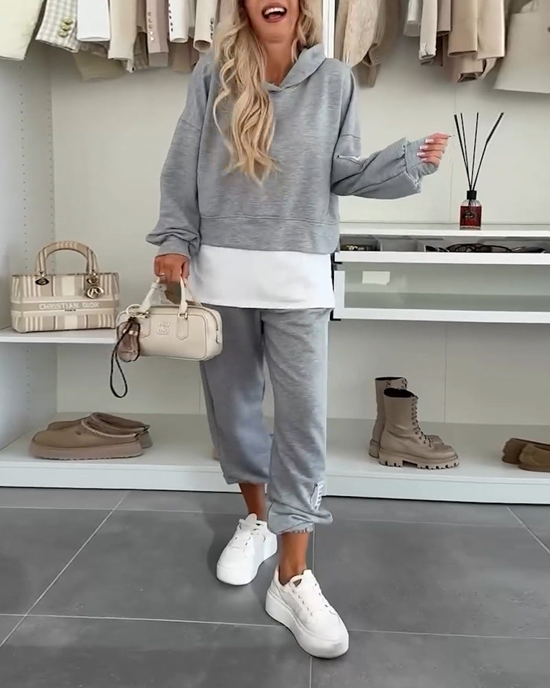 Ensemble Décontracté Sweat à Capuche Et Pantalon